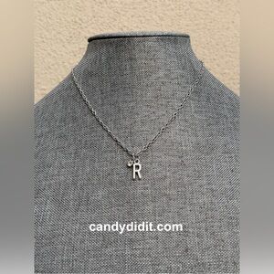 NWT Dainty Silver Letter R Initial Necklace